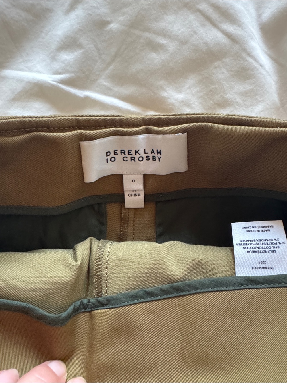 10 Crosby Derek Lam Olive Utility Mini Skort with Pearl Buttons - Picture 2 of 4